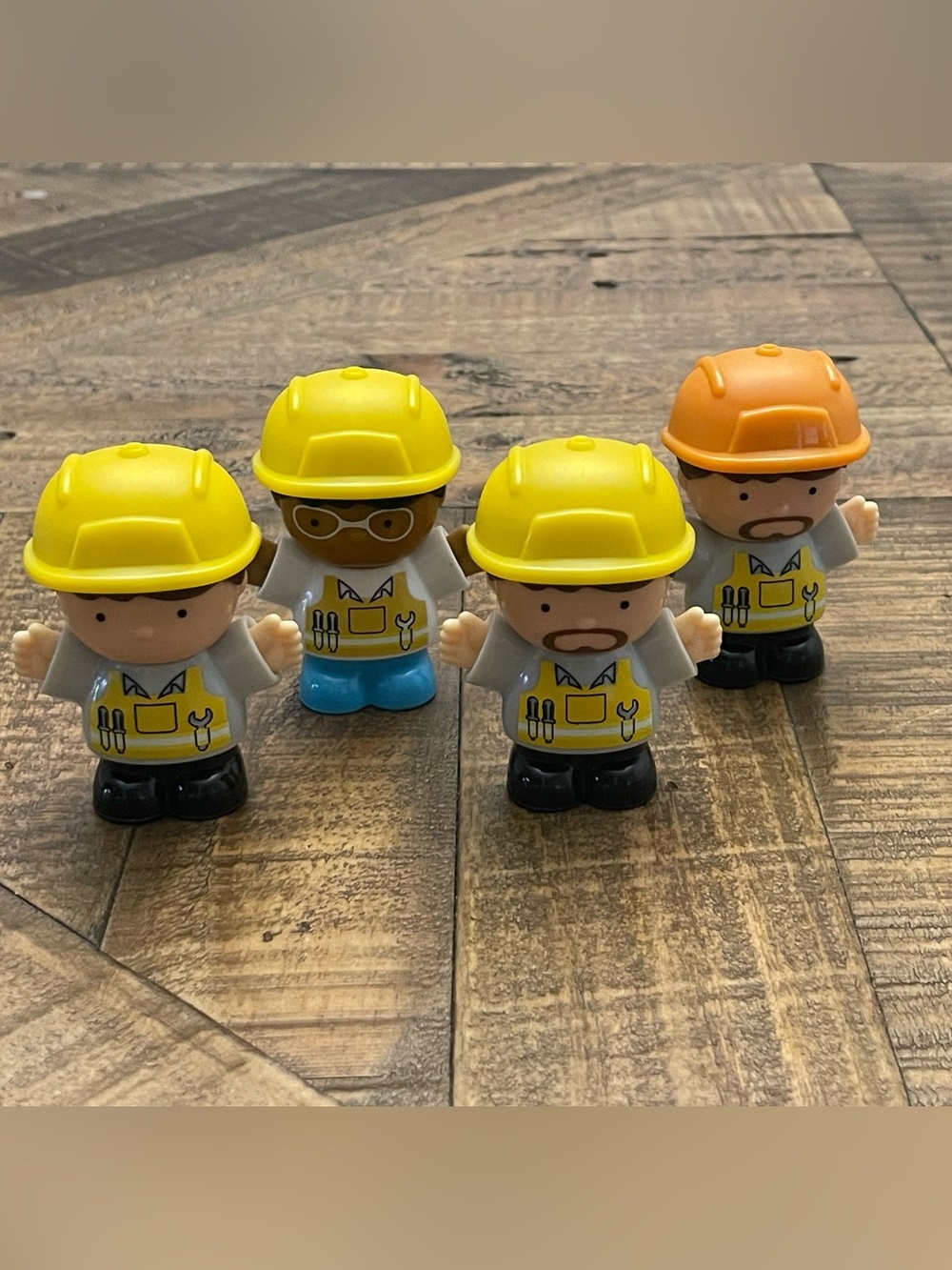 Lot of 4 Playgo Mini Wheels Replacement Figures Construction Workers